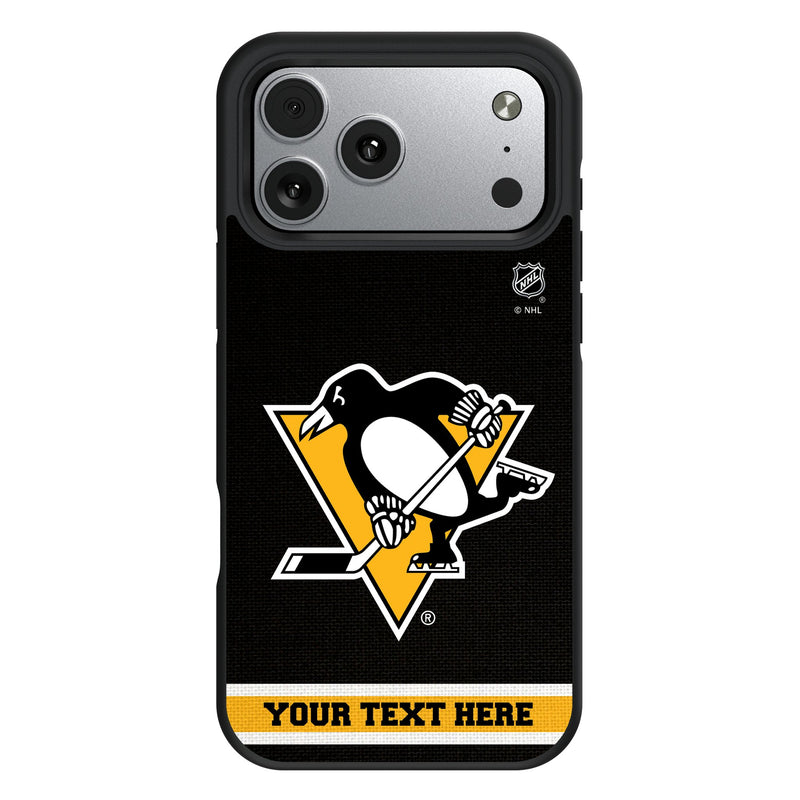 Pittsburgh Penguins Personalized Stripe iPhone Bump Phone Case for Apple iPhone
