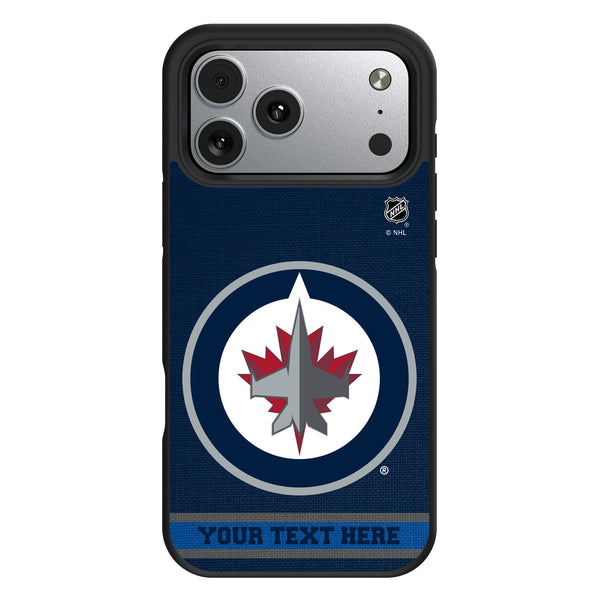 Winnipeg Jets Personalized Stripe iPhone Bump Phone Case for Apple iPhone