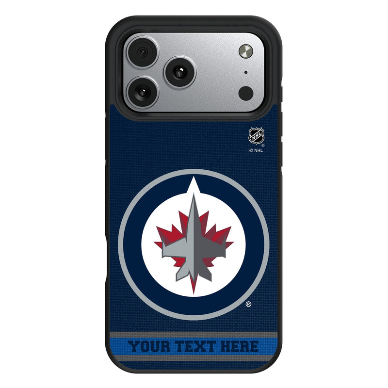 Winnipeg Jets Personalized Stripe iPhone Bump Phone Case for Apple iPhone