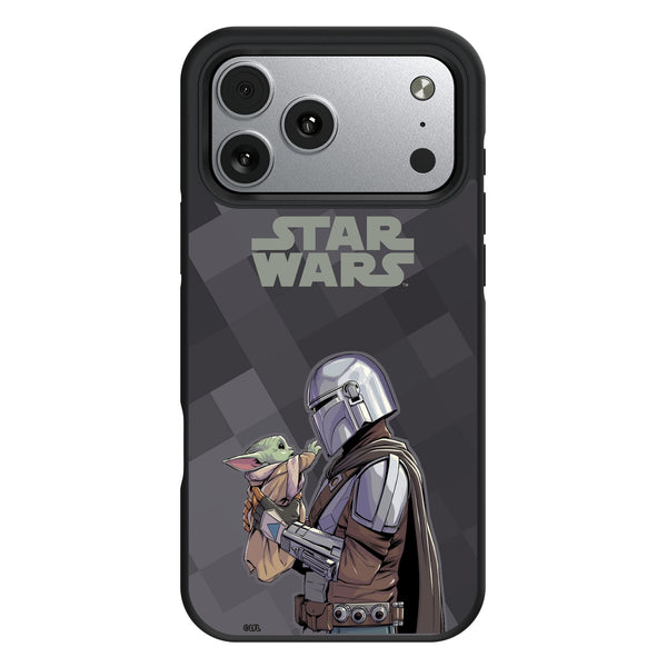 Star Wars: The Mandalorian Grogu and Din Djarin Color Block iPhone Bump Phone Case for Apple iPhone