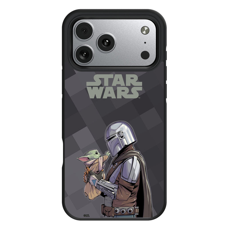 Star Wars: The Mandalorian Grogu and Din Djarin Color Block iPhone Bump Phone Case for Apple iPhone