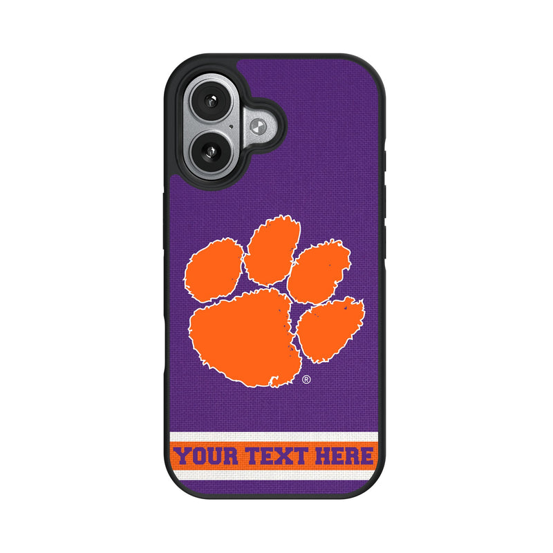 Clemson University Tigers Personalized Stripe iPhone Bump Phone Case for Apple iPhone