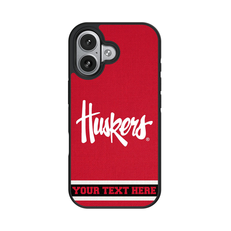 University of Nebraska Huskers Personalized Stripe iPhone Bump Phone Case for Apple iPhone