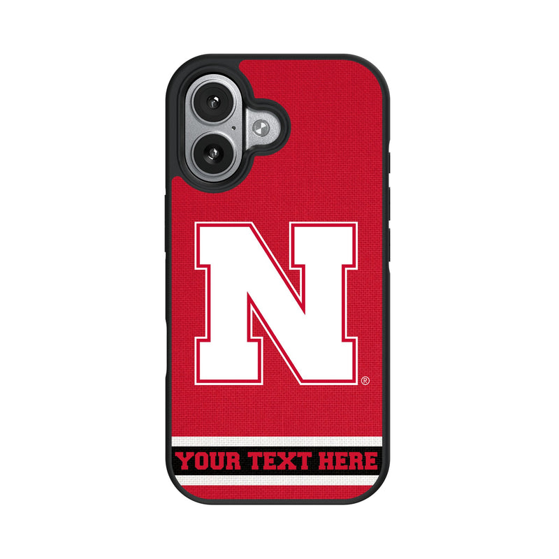 University of Nebraska Huskers Block N Personalized Stripe iPhone Bump Phone Case for Apple iPhone