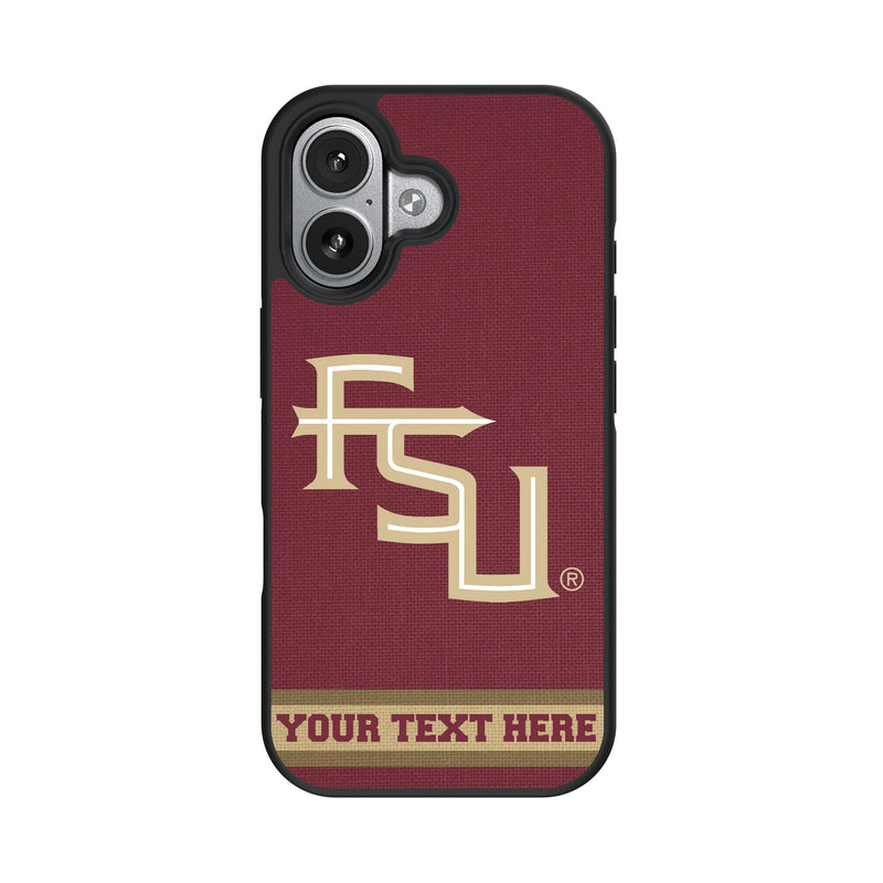 Florida State University Seminoles Athletic Wordmark Personalized Stripe iPhone Bump Phone Case for Apple iPhone