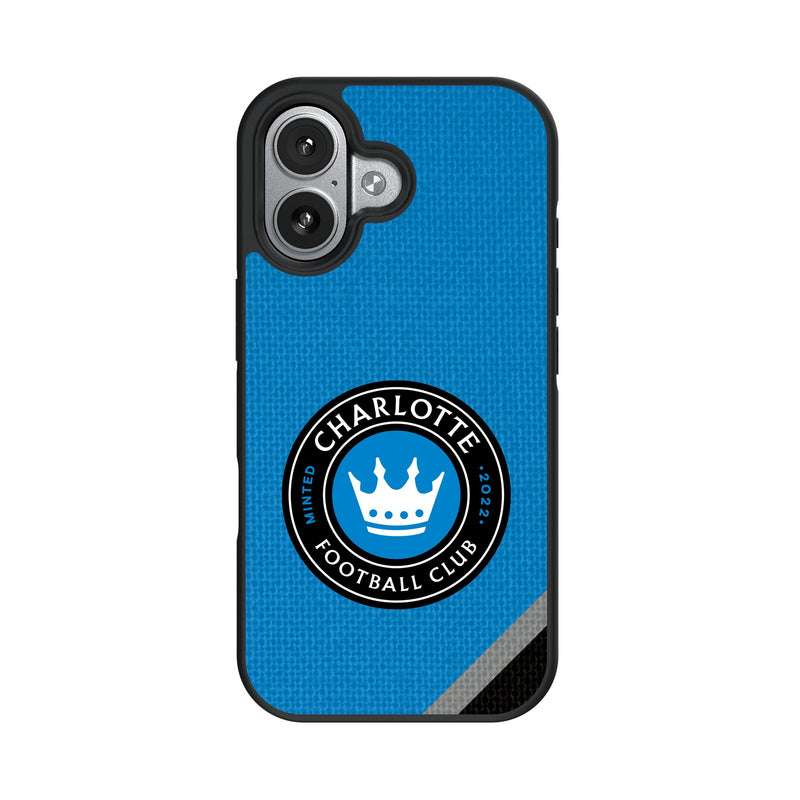 Charlotte FC Diagonal Stripe iPhone Bump Phone Case for Apple iPhone