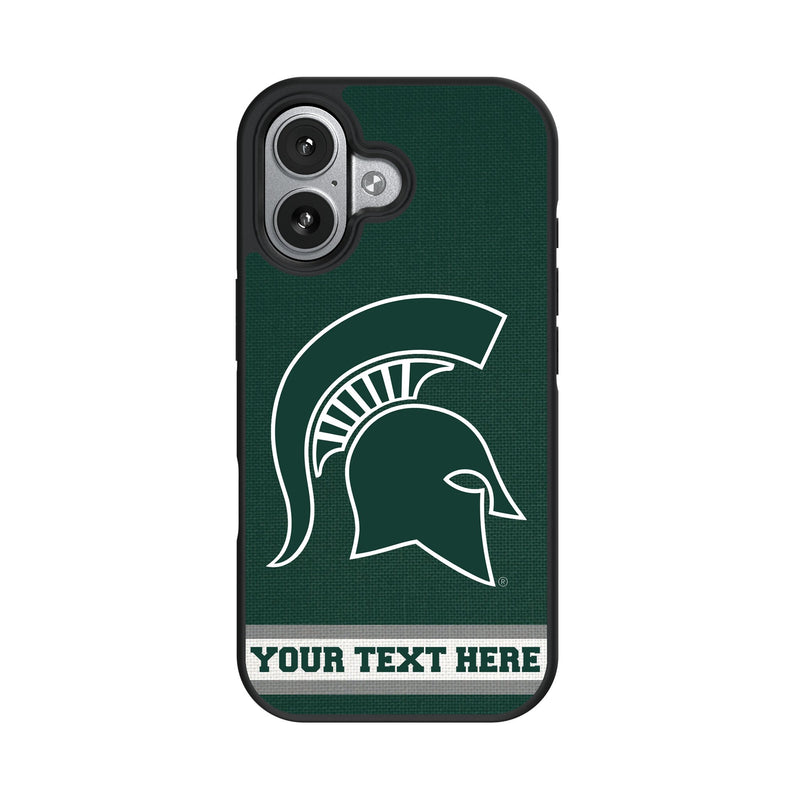 Michigan State University Spartans Personalized Stripe iPhone Bump Phone Case for Apple iPhone