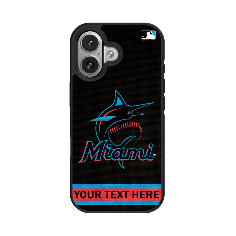 Miami Marlins Personalized Stripe iPhone Bump Phone Case for Apple iPhone