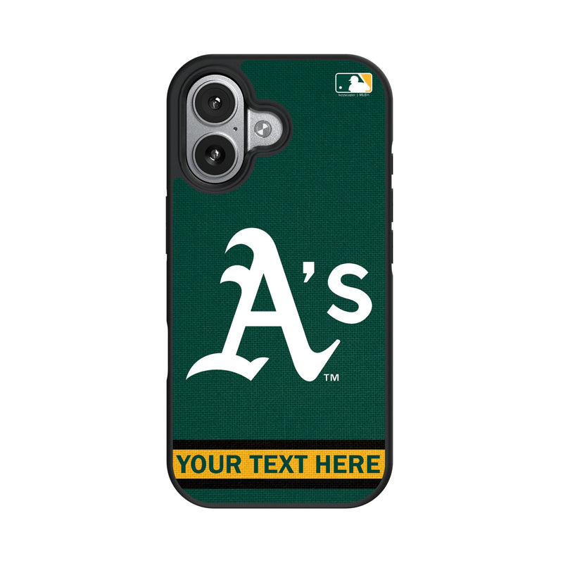 Oakland Athletics Personalized Stripe iPhone Bump Phone Case for Apple iPhone