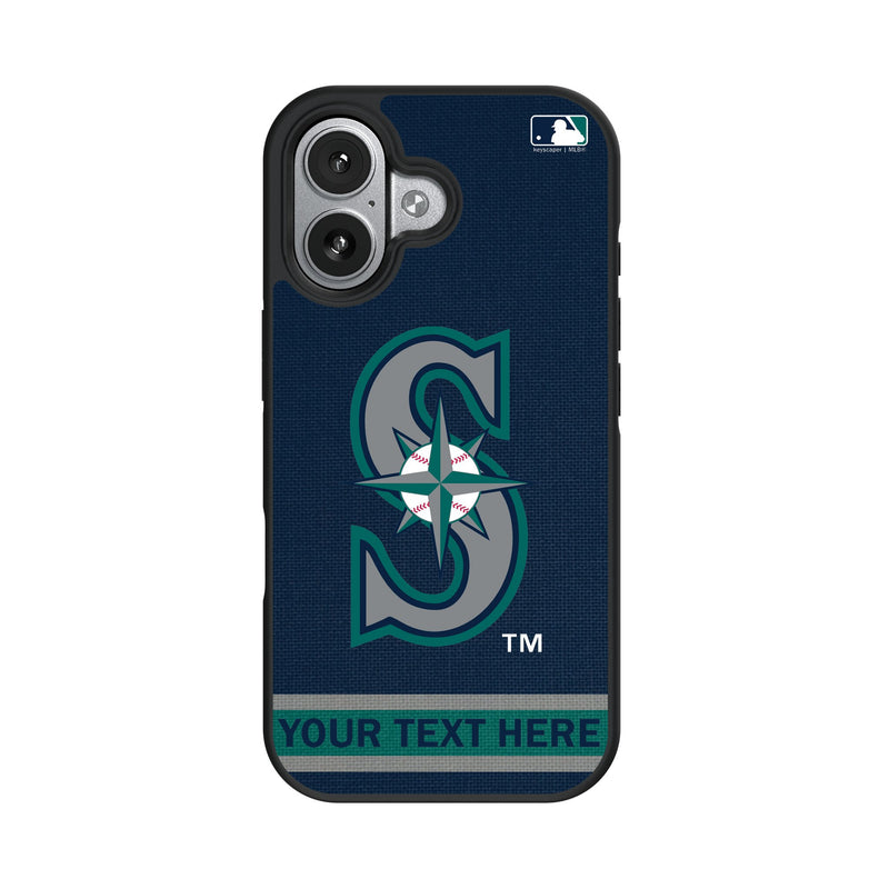 Seattle Mariners Personalized Stripe iPhone Bump Phone Case for Apple iPhone