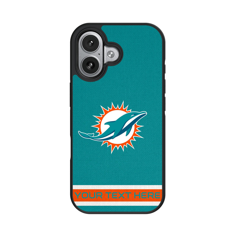 Miami Dolphins Personalized Stripe iPhone Bump Phone Case for Apple iPhone