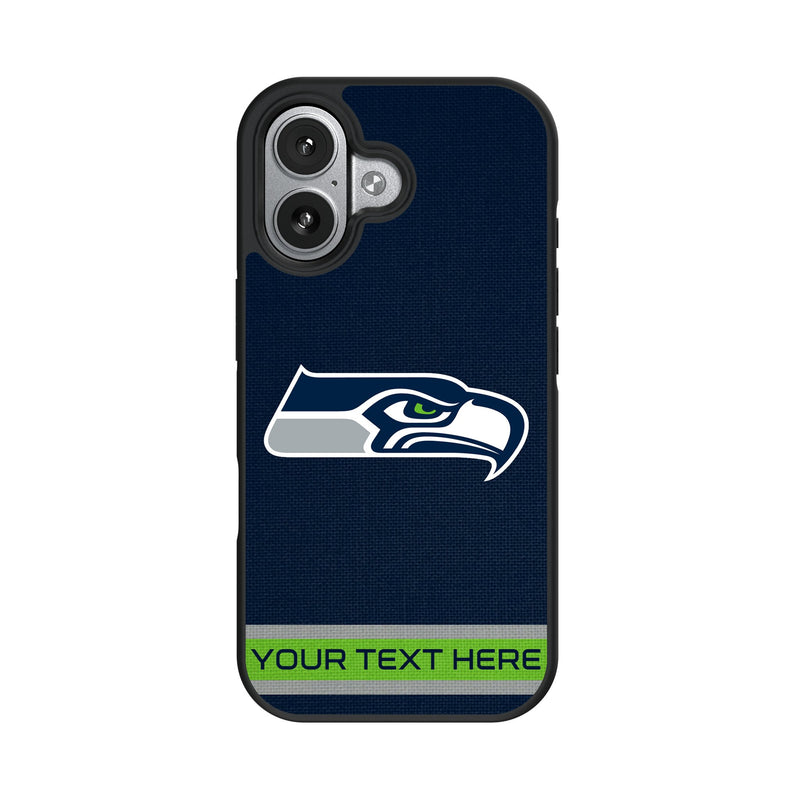 Seattle Seahawks Personalized Stripe iPhone Bump Phone Case for Apple iPhone