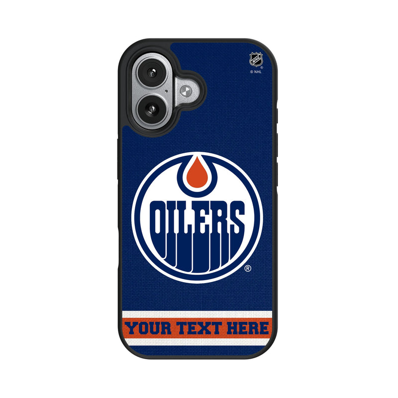 Edmonton Oilers Personalized Stripe iPhone Bump Phone Case for Apple iPhone