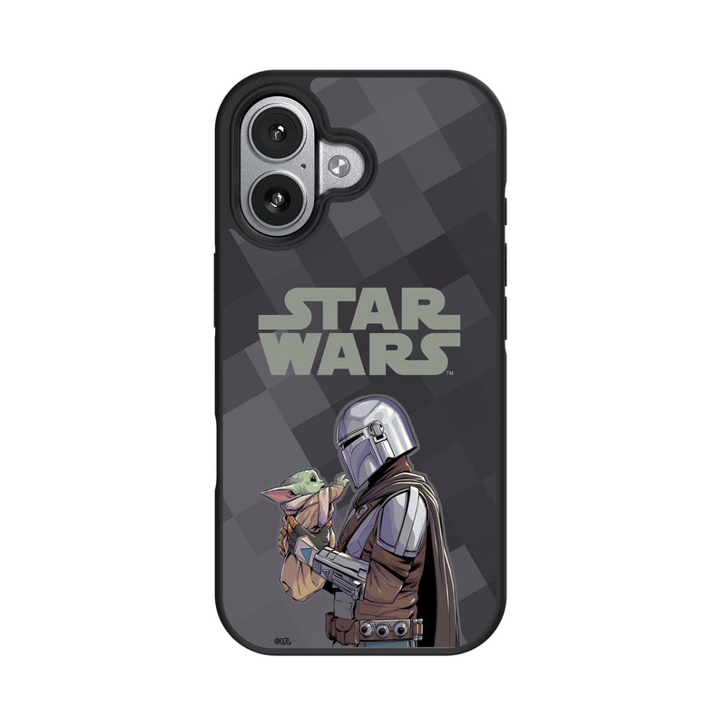 Star Wars: The Mandalorian Grogu and Din Djarin Color Block iPhone Bump Phone Case for Apple iPhone
