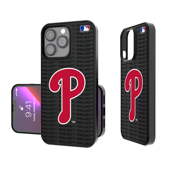 Philadelphia Phillies Text Backdrop iPhone Bump Phone Case