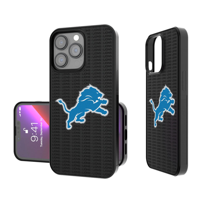 Detroit Lions Text Backdrop iPhone Bump Phone Case