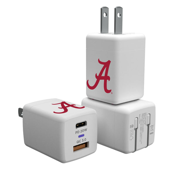 University of Alabama Crimson Tide Script A Insignia USB A/C Charger