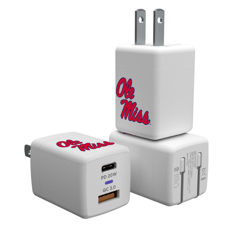 University of Mississippi Rebels Insignia USB A/C Charger