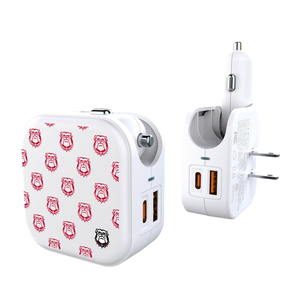 University of Georgia Bulldogs Uga Fashion Pattern 2 in 1 USB Charger