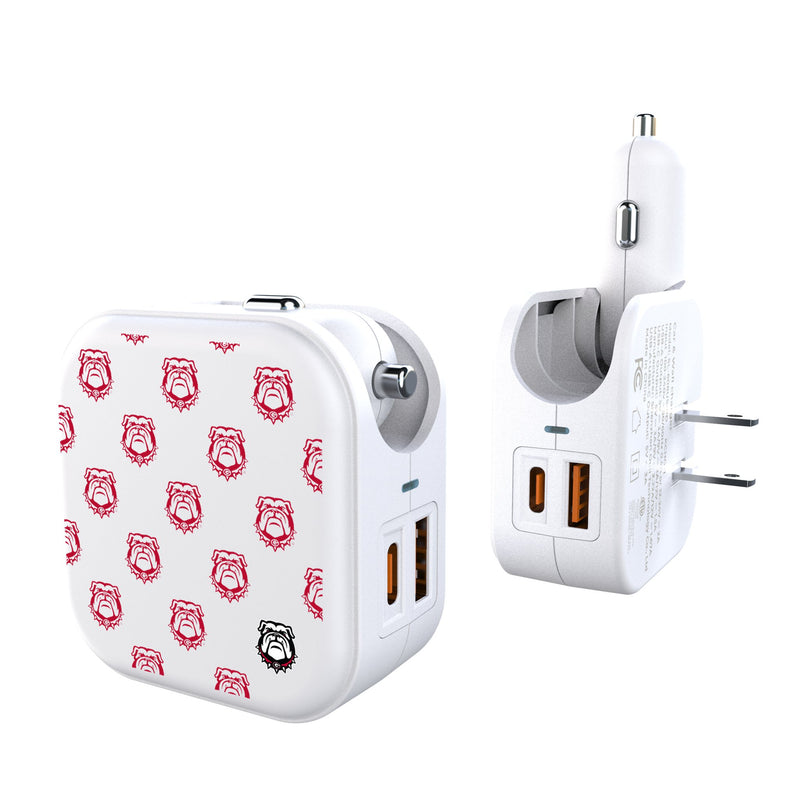 University of Georgia Bulldogs Uga Fashion Pattern 2 in 1 USB Charger
