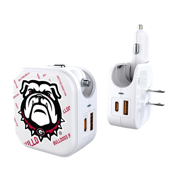 University of Georgia Bulldogs Uga Quadtile 2 in 1 USB Charger