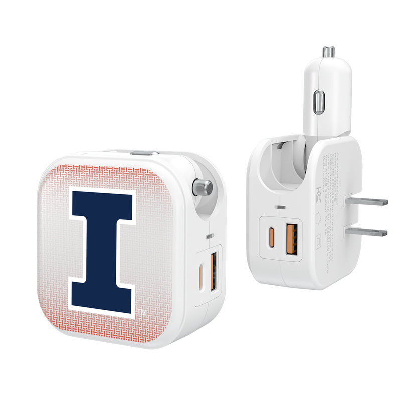 University of Illinois Fighting Illini Linen 2 in 1 USB Charger