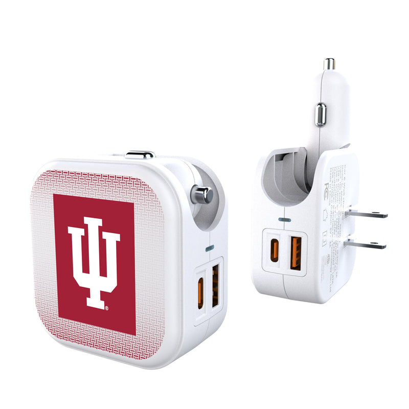 Indiana University Hoosiers Linen 2 in 1 USB Charger