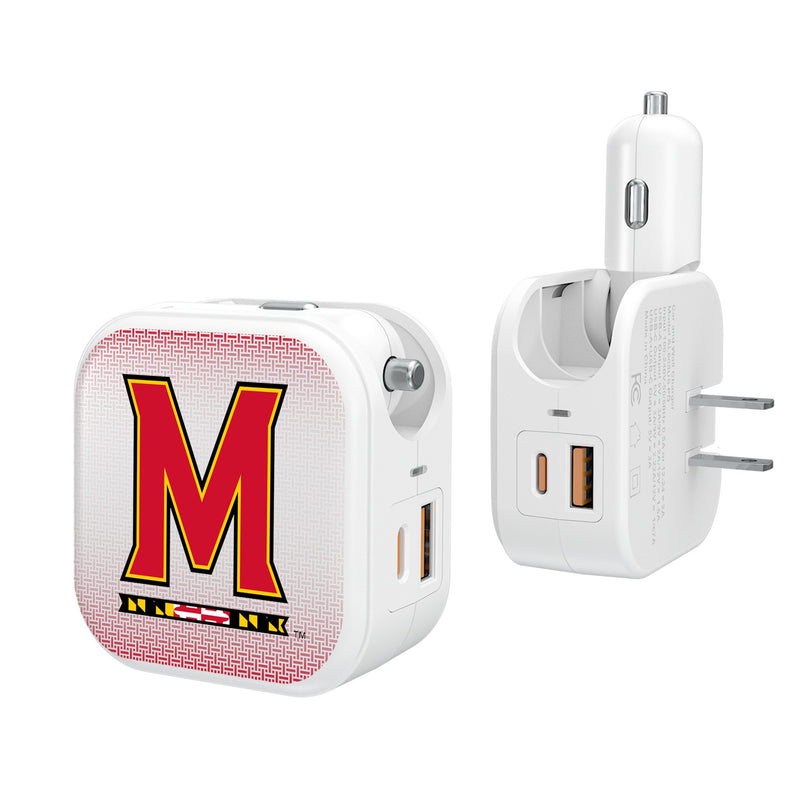 University of Maryland Terrapins Linen 2 in 1 USB Charger