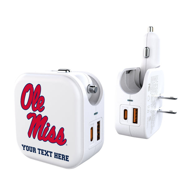 University of Mississippi Rebels Personalized Insignia 2 in 1 USB Charger