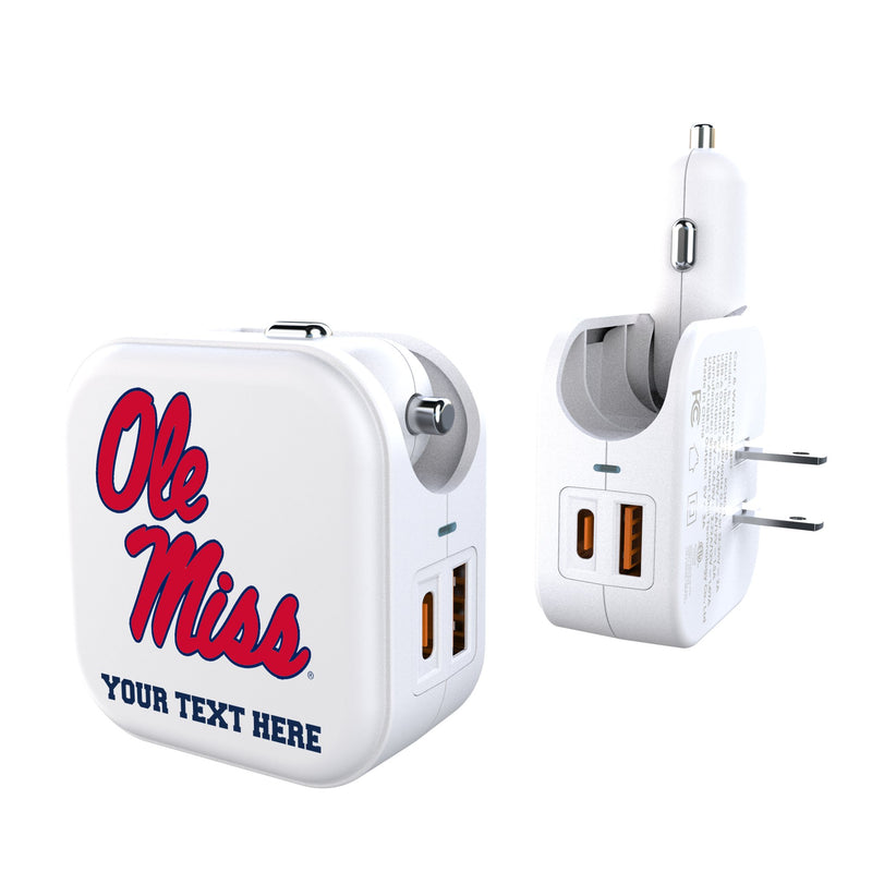 University of Mississippi Rebels Personalized Insignia 2 in 1 USB Charger