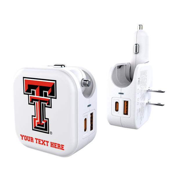 Texas Tech Red Raiders Personalized Insignia 2 in 1 USB Charger