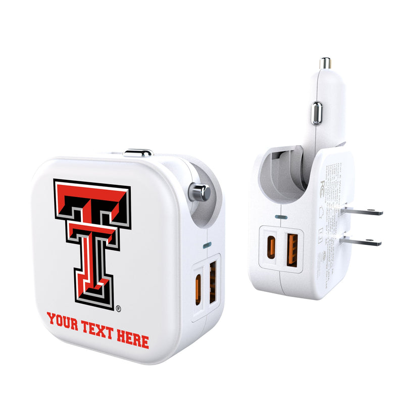 Texas Tech Red Raiders Personalized Insignia 2 in 1 USB Charger