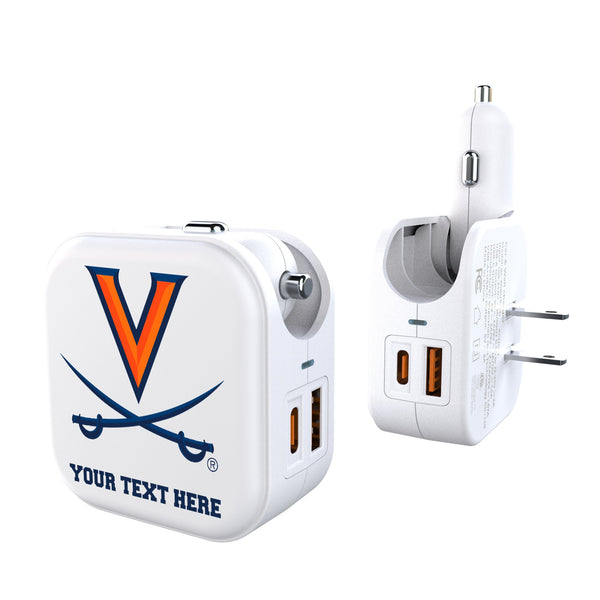 University of Virginia Cavaliers Personalized Insignia 2 in 1 USB Charger