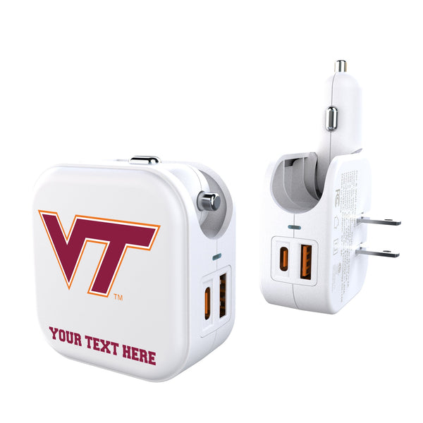 Virginia Tech Hokies Personalized Insignia 2 in 1 USB Charger