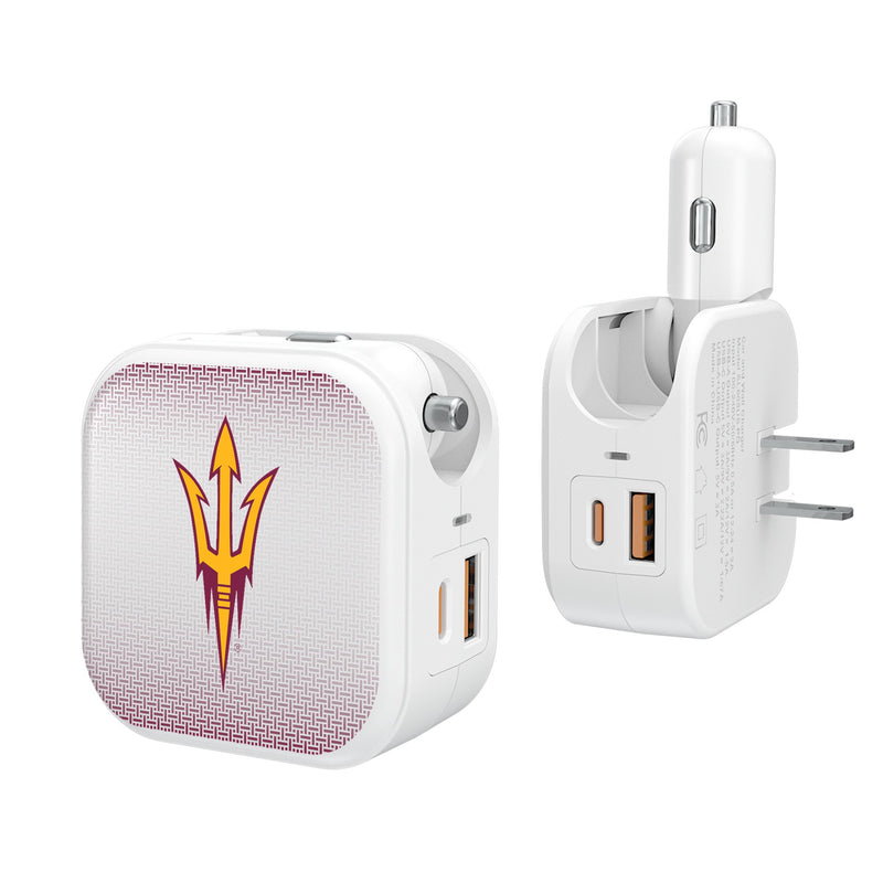 Arizona State University Sun Devils Linen 2 in 1 USB Charger