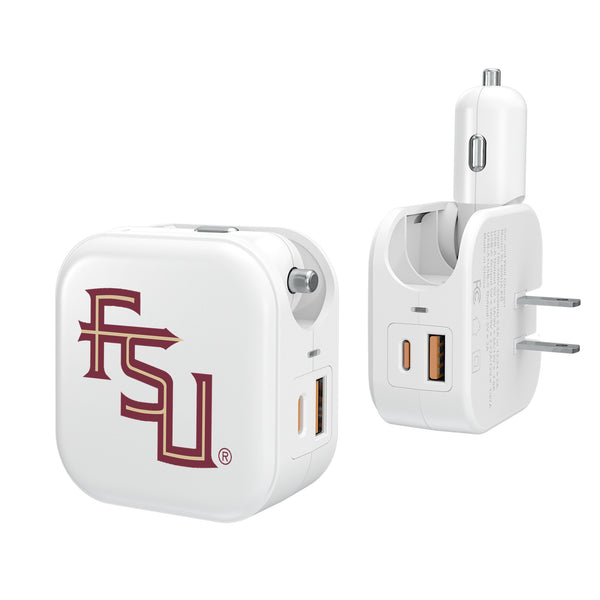 Florida State University Seminoles Athletic Wordmark Insignia 2 in 1 USB Charger