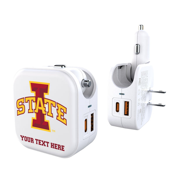 Iowa State University Cyclones Personalized Insignia 2 in 1 USB Charger