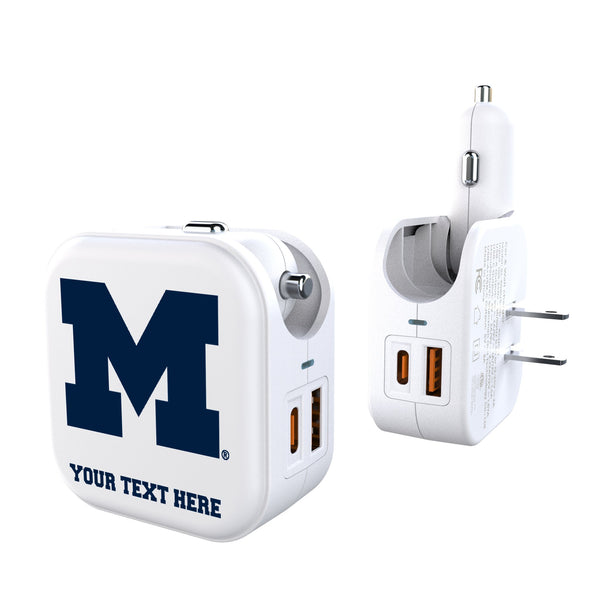 University of Michigan Wolverines Personalized Insignia 2 in 1 USB Charger