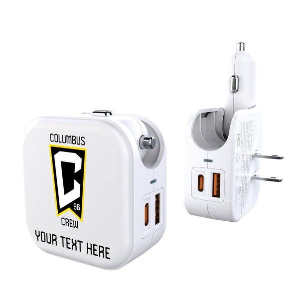 Columbus Crew Personalized Insignia 2 in 1 USB Charger