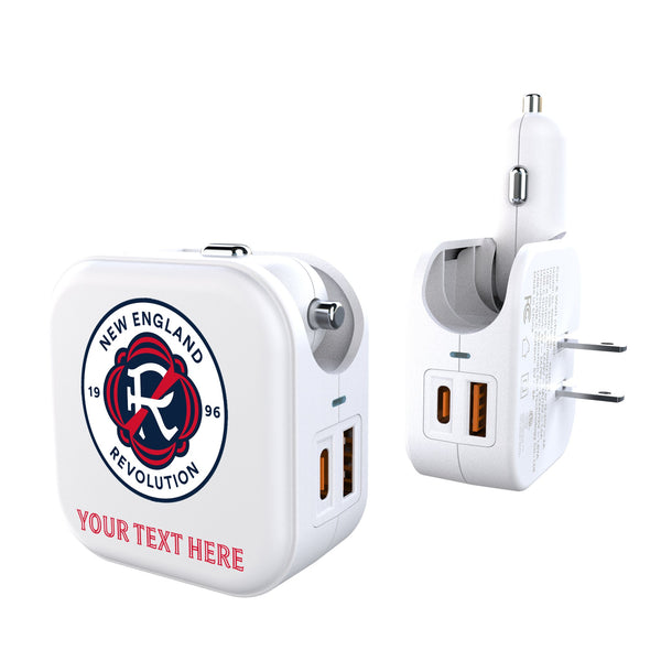 New England Revolution Personalized Insignia 2 in 1 USB Charger