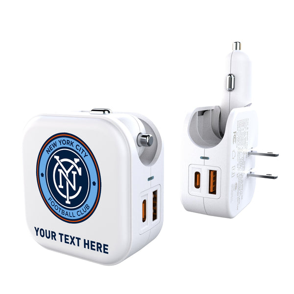 New York City FC Personalized Insignia 2 in 1 USB Charger