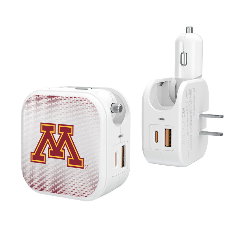 University of Minnesota Golden Gophers Linen 2 in 1 USB Charger