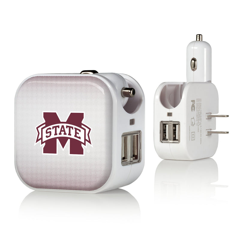 Mississippi State Bulldogs Linen 2 in 1 USB Charger