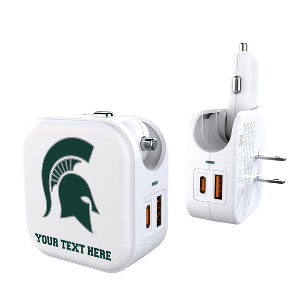 Michigan State University Spartans Personalized Insignia 2 in 1 USB Charger
