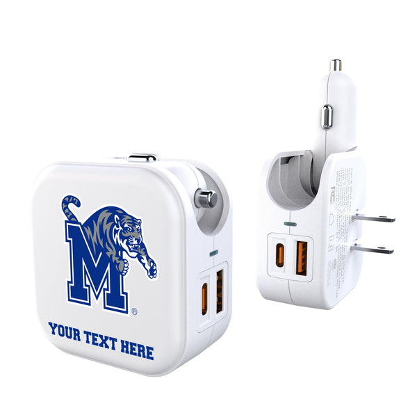 University of Memphis Tigers Personalized Insignia 2 in 1 USB Charger
