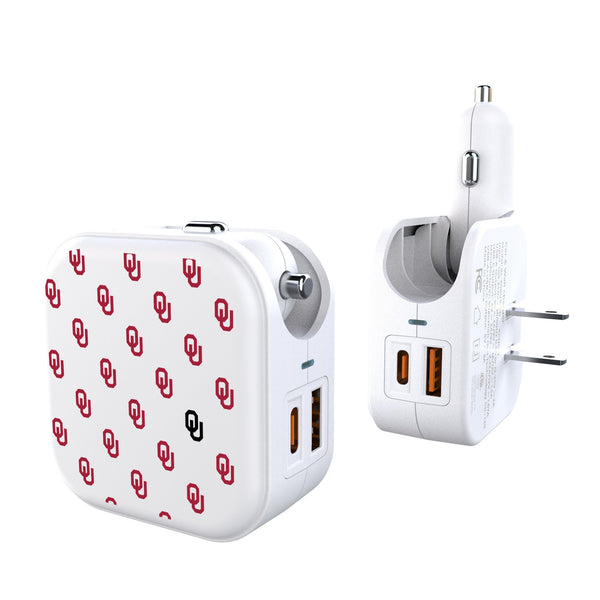 University of Oklahoma Sooners Fashion Pattern 2 in 1 USB Charger