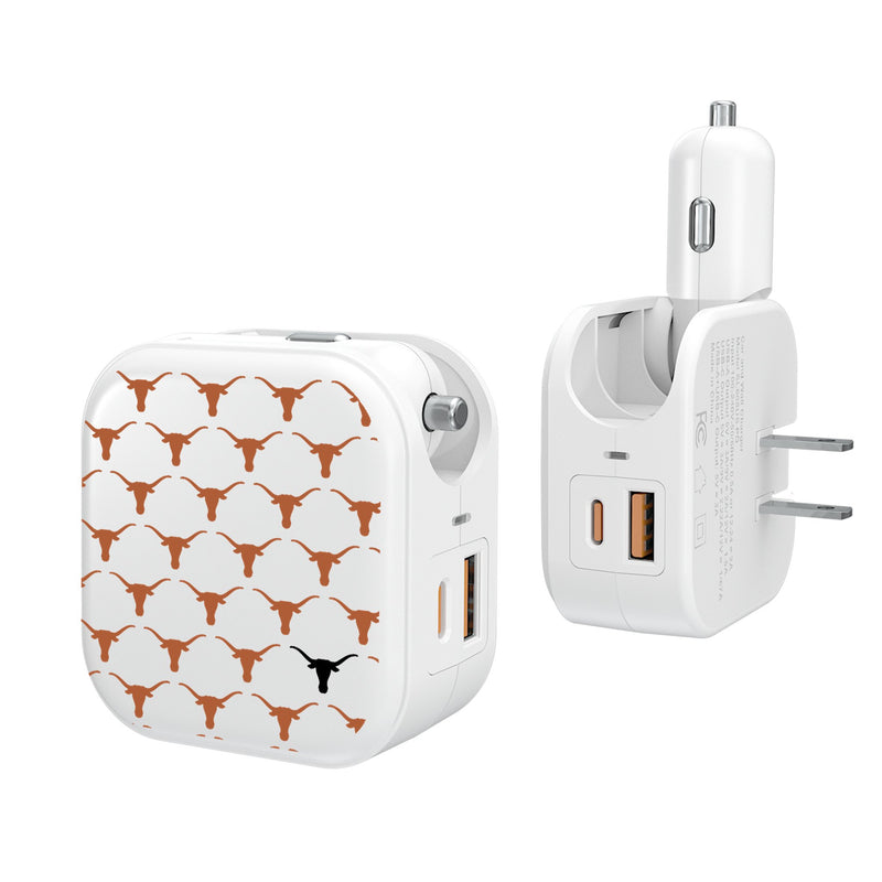 University of Texas Longhorns Fashion Pattern 2 in 1 USB Charger