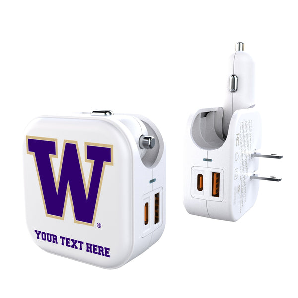 University of Washington Huskies Personalized Insignia 2 in 1 USB Charger
