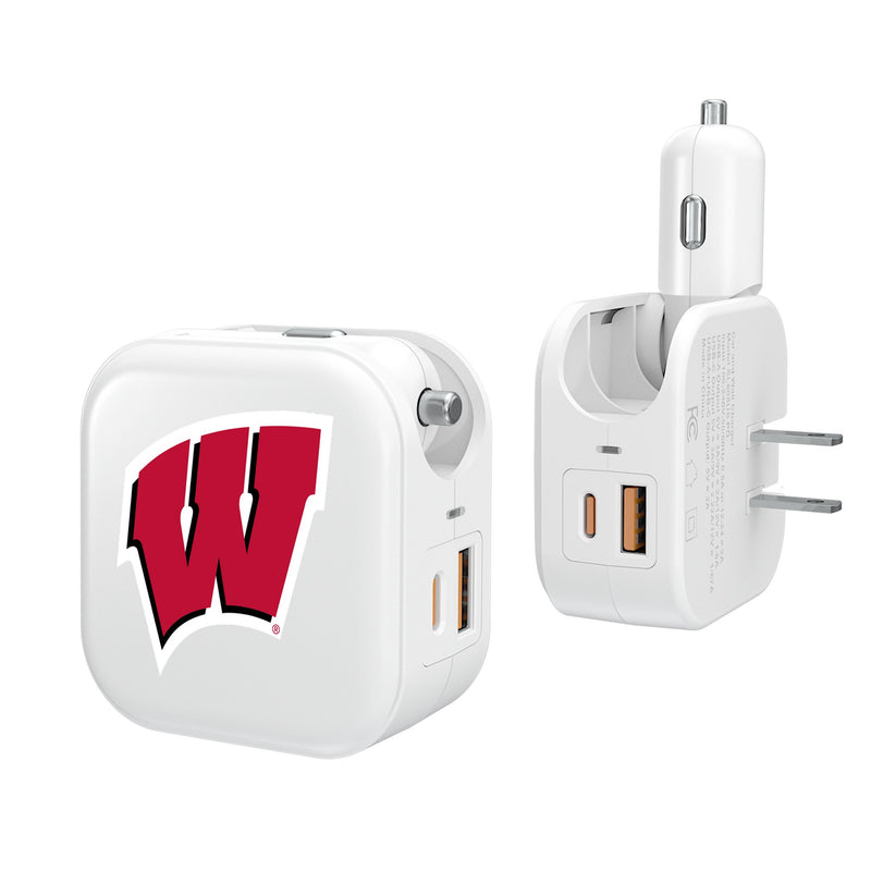 University of Wisconsin Badgers Insignia 2 in 1 USB Charger