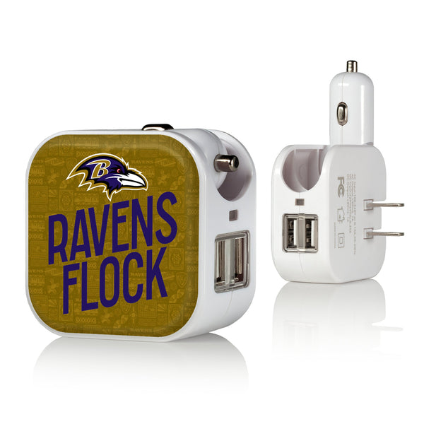 Baltimore Ravens 2024 Illustrated Limited Edition 2 in 1 USB Charger